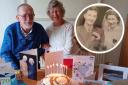 Peter, 92, and Monica Lucas, 91, marked their Platinum wedding anniversary and inset - on their wedding day