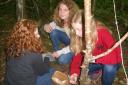 STUDENTS are pictured engaged in the activities for their woodland project day.