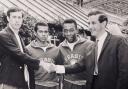 Charles Roberts (far right) with Pele in 1966.