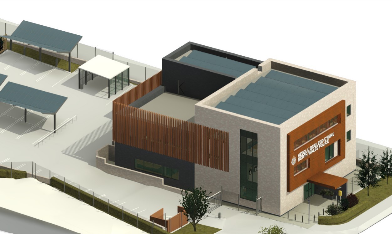 The proposed Holyhead Police Station which gained planning permission last year (Image Anglesey County Council planning documents) 