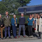 Liz Saville Roberts MP and Julie Stokes Jones of Busnes@LlandrilloMenai with the team at Talyllyn Railway.