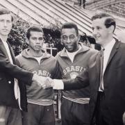 Charles Roberts (far right) with Pele in 1966.