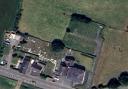 Arial view of the Y Rhyd Cemetery at Cemaes Image Google Maps