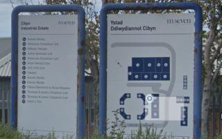 Cibyn Industrial Estate sign at Caernarfon   (Google Map image) where planners have approved a scheme to develop commercial repairs and car washing vehicles for a Volvo franchise
