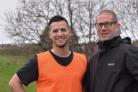 Meliden manager Gareth Jones (right) and club captain Ashley New