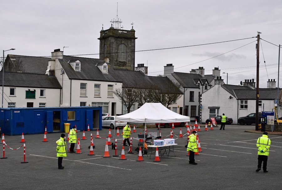 The mobile test centre at Noddfa Care Park. Picture: Isle of Anglesey Council/Twitter