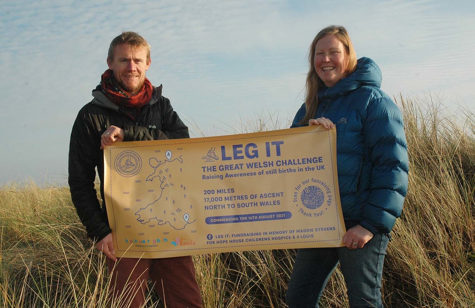 Dan and Kate Stevens with the poster for the Great Welsh Challenge to raise money in memory of their dughter Maddie. Picture: Doris OKeefe
