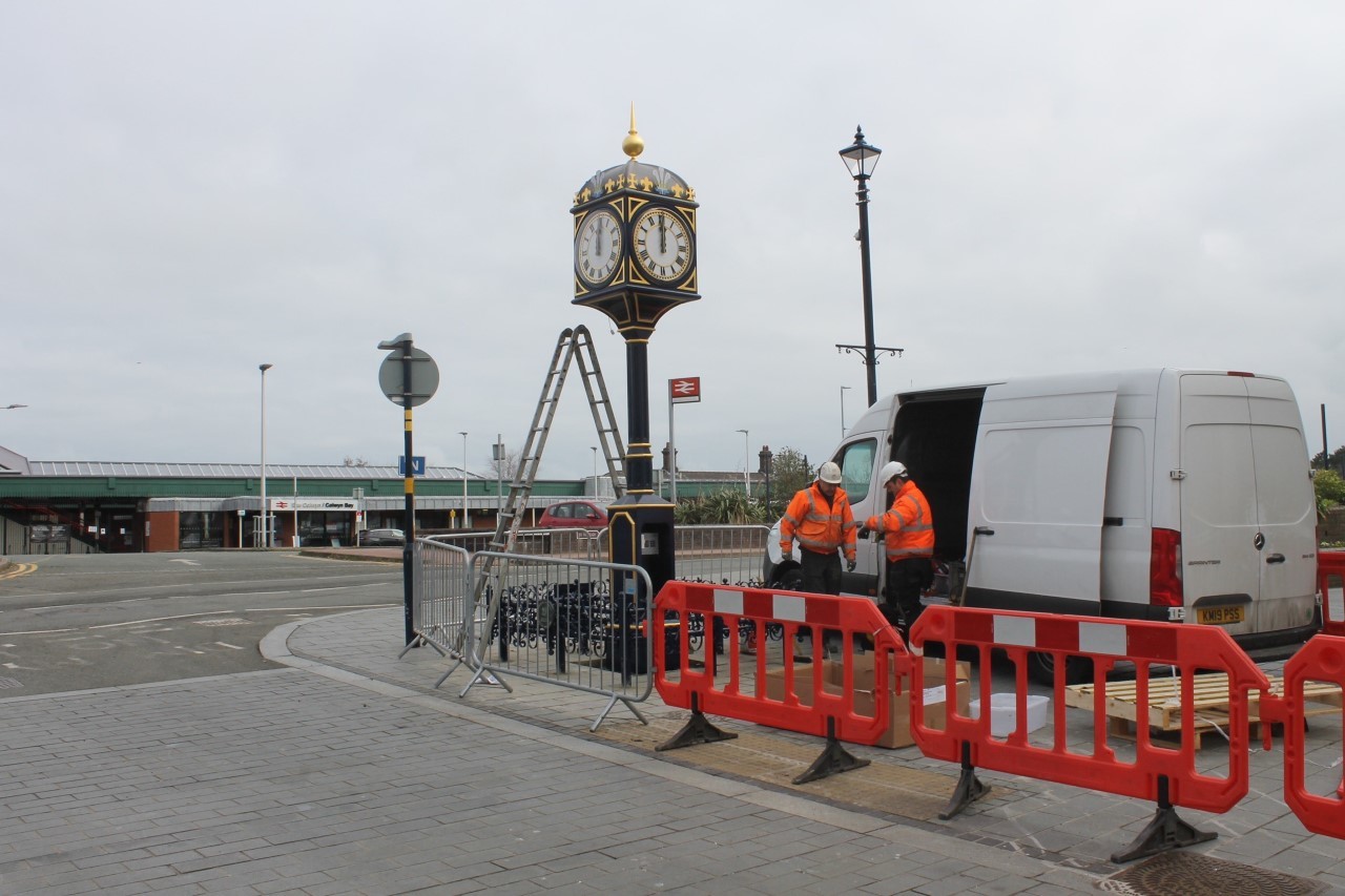 The clock is readied for its new life. Picture by Claire Fox. 