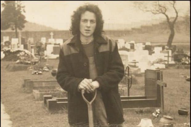 Joe Strummer at St Woolos Cemetery in the 1970s. Picture: Richard Frame