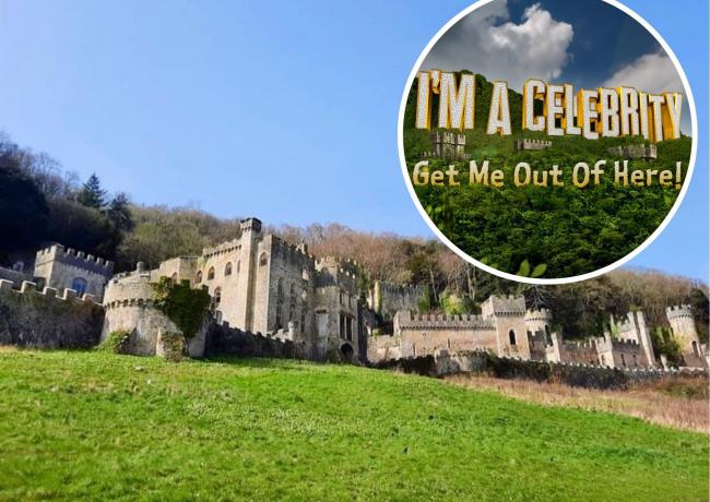 Gwrych Castle (Picture: Gwrych Castle Facebook) and I'm A Celeb Logo (Picture: ITV)