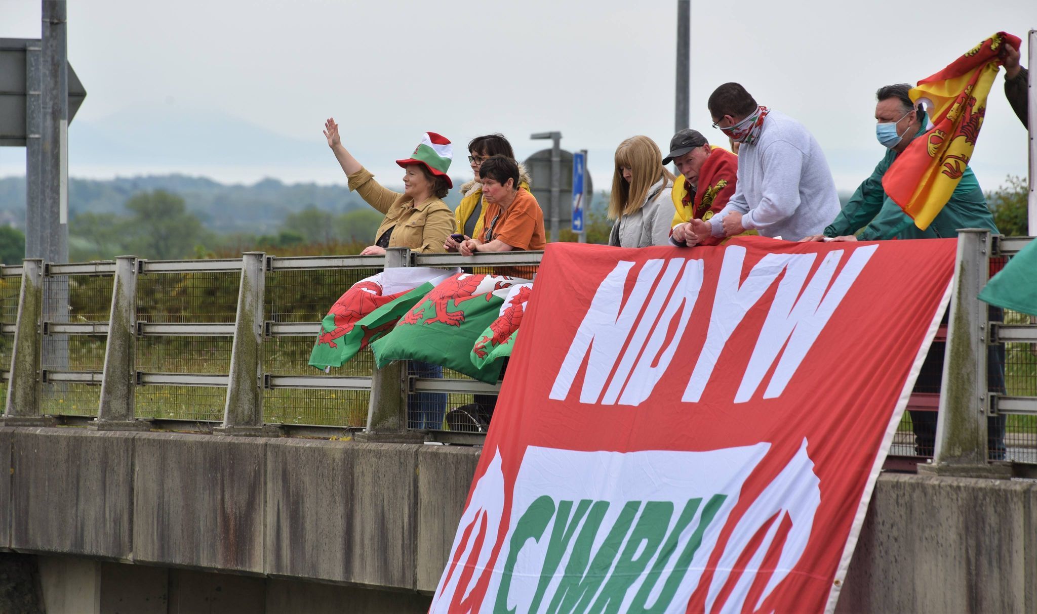 A demonstration against second homes on the A55 through Anglesey on Saturday, May 29. Photo - Wynne Evans.