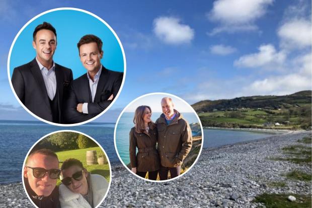 Pictures: antanddec / Twitter; WayneRooney / Twitter and KensingtonRoyal / Twitter. Background picture: Llanddona beach by Gareth Wyn Williams