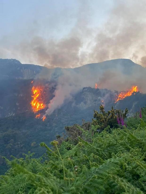 North Wales Chronicle: Holyhead Mountain fire. Picture: Jordan Love