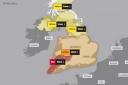 The weather warnings in place for tomorrow