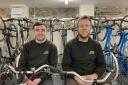 Apprentices Tom Workman (right) and Jack Williams at Beics Antur Bikes.