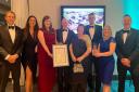 Members of the Llyn Tegid (Bala) Reservoir Safety Improvements Project team from NRW, Binnies, William Hughes and Arcadis who won the Alun Griffiths Award for Community Engagement.