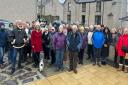 Pictured: Virginia Crosbie MP with constituents on Brynsiencyn High Street. (Image MP Virginia Crosbie office)