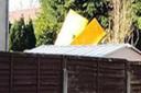 A small plane crashed into the back garden of a house in Bodffordd, near Llangefni, North Wales.