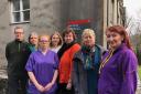 Siân Gwenllian AM and Helen Mary Jones AM with learning disability nursing students and lecturers at Bangor University's School of Health Sciences