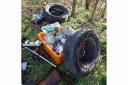 The waste dumped by the side of the A55. Picture: Rural Crime Team/Twitter