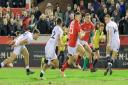 Action from Wales U20s' fantastic victory over England (Photo by Tony Bale)