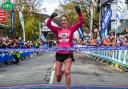Anna Bracegirdle crosses the line first at last year's Snowdon Marathon