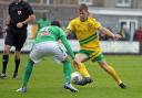 Darren Thomas netted twice for Caernarfon Town at Goytre United