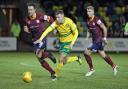 Danny Brookwell came close for Caernarfon Town in the first half (Photo by Richard Birch)