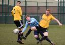 Action from Aberffraw's loss at Kinmel Bay (Photo by Barry Griffiths)