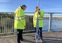 Welsh Government engineers inspect one of the Menai Bridge hangers on Wednesday, November 30 (Picture Dale Spridgeon LDR)