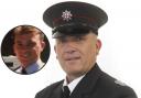Paul ‘JP’ Morris has retired. He served as watch manager at Holyhead Fire Station. Inset - JP in his younger days.