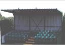 How the proposed stadium seating seating might look at the Tyddyn Paun ground at Llangoed. The seating units are designed to be modular and can be added to. (Image Anglesey Council Planning Documents)