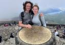 Lauren and Sam Barltrop at the summit of Yr Wyddfa