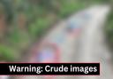 A blurred image of crude pictures drawn around potholes in the Ceiriog Valley