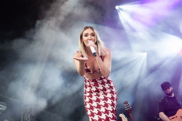  Megan McKenna brought a modern twist to the stage with a mix of original songs and covers including ‘This’ and Lionel Richie’s ‘All Night Long’. Picture: Denbighshire Leisure Ltd
