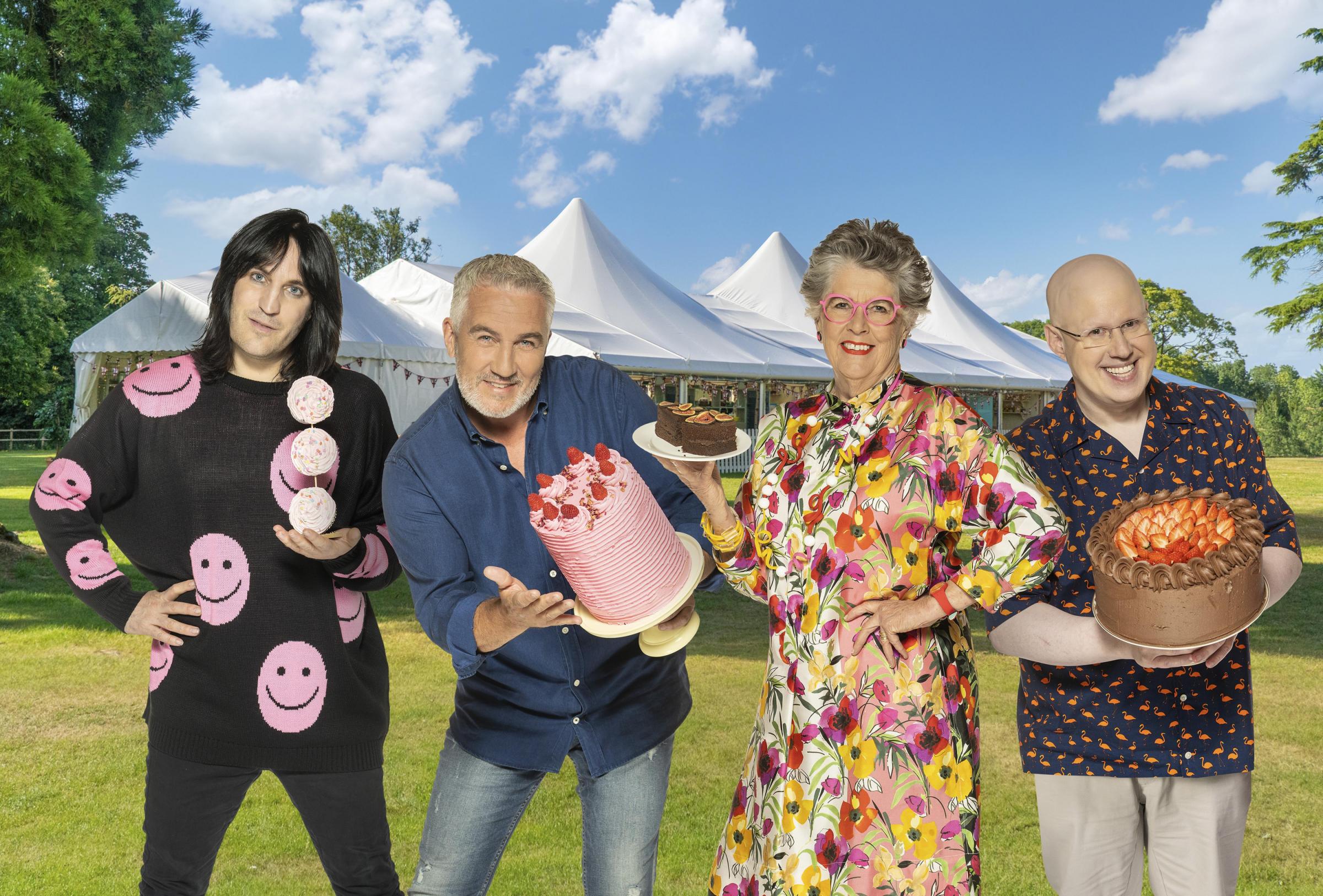 Undated handout photo issued by C4/Love Productions of Noel, Paul, Prue and Matt from The Great British Bake Off 2021.