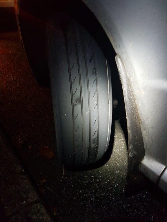 he tyres were found to be dangerously worn out. Picture: North Wales Police Roads Policing Unit