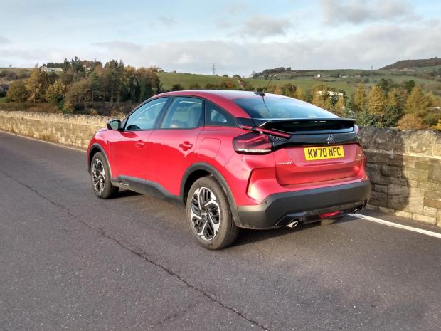 North Wales Chronicle: The Citroen C4 Sense Plus pictured on a sunny day during a test drive near the border between South Yorkshire and Derbyshire