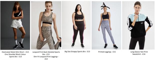 North Wales Chronicle: Women's active wear at Defacto. Credit: Defacto