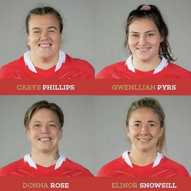 North Wales Chronicle: Gwenllian with three other women players who have been awarded contracts