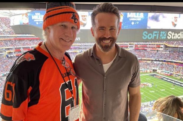 Ryan Reynolds and Will Ferrell at the Superbowl. Image: Vancityreynolds/Twitter