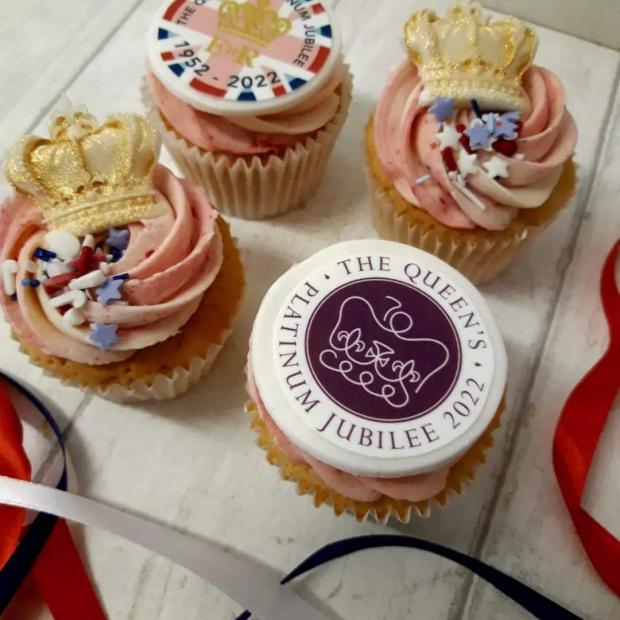 North Wales Chronicle: Special Jubilee cakes at Sugar Bee Bake Shop. Photo: Sarah Whittam-Howsam