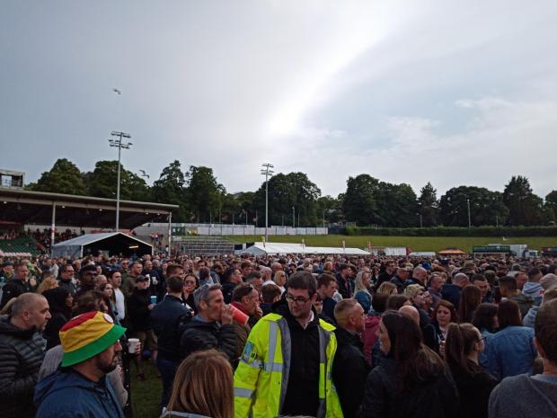 North Wales Chronicle: Crowds at Eirias Stadium for Noel Gallagher's High Flying Birds