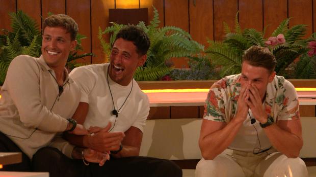 North Wales Chronicle: The Islanders take part in the Heart Pumping Challenge: Luca, Jay and Andrew on Love Island, tonight at 9pm on ITV2 and ITV Hub. Episodes are available the following morning on BritBox. Credit: ITV