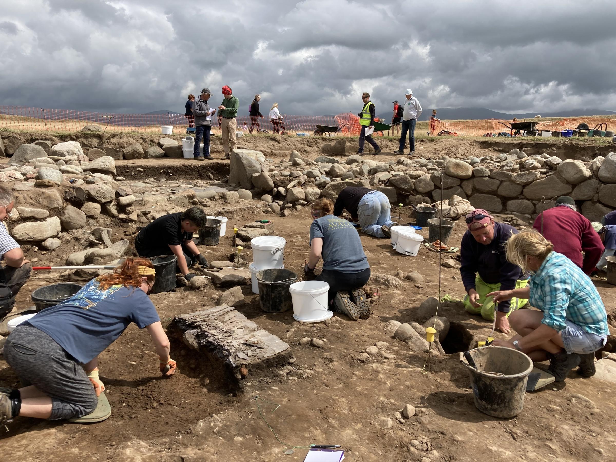 Experts and volunteers hard at work on the Dinas Dinlle archaeological dig. Picture: Dale Spridgeon