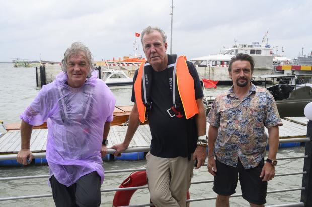 James May with fellow presenters Jeremy Clarkson and Richard Hammond while filming The Grand Tour. Picture: PA/Amazon Prime Video