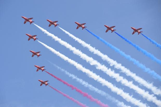The Red Arrows flight was cancelled yesterday – watch the action here instead, from inside and outside cockpit. Picture: PA