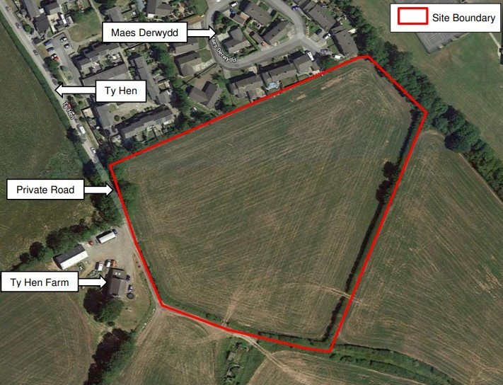 The proposed site for 75 dwellings - houses and apartments at Llangefni Picture: Anglesey County Council Planning Documents
