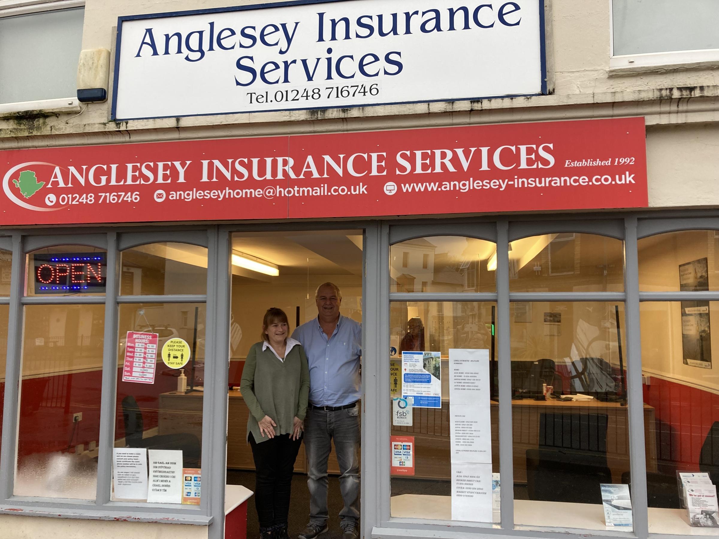 Anglesey Insurance Services - Charlotte and Gary Roberts - \the town has been impacted by bridge closure\ Picture Dale Spridgeon