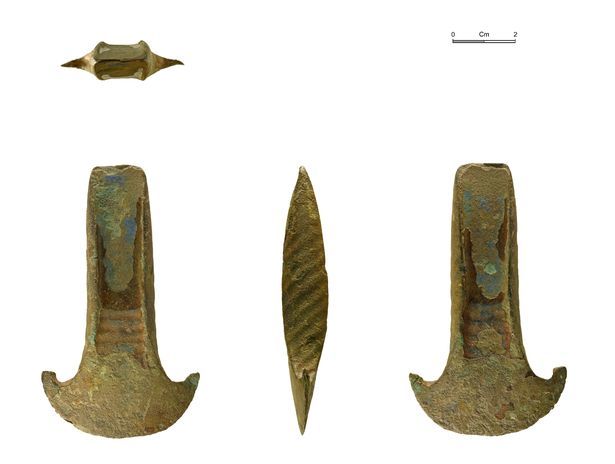 Early Bronze Age flanged axehead found in Felin Fach. Image courtesy of the The Portable Antiquities Scheme’. Image courtesy of the The Portable Antiquities Scheme’.